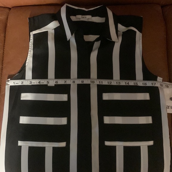 NWT Bar III size small Sleeveless Button Down Top Stripped Black and White - Picture 12 of 12